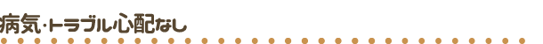 病気トラブル心配なし